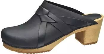 Sanita Wood-Manuella Square Open Clog schwarz