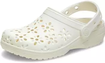 Crocs Classic Floral Cut Out Clog chalk