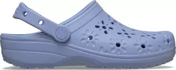 Crocs Classic Floral Cut Out Clog with Floral Structure Ventilation Openings hellblau/blue haze