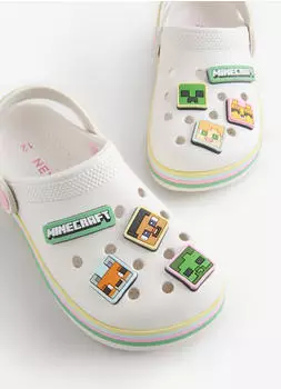 Next Fashion Clogs 'Minecraft' (31773634) creme/grün/rosa