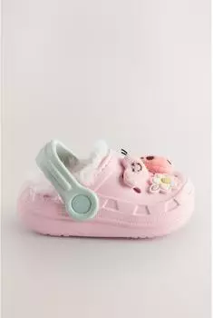Next Fashion Faux Fur Lined Clog Slippers mehrfarbig