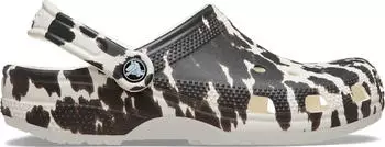 Crocs Classic Pop Animal Clog dunkelbraun/wei&szlig;