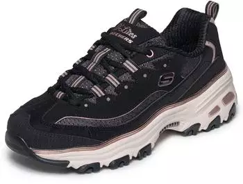 Skechers D'Lites black/rose gold trim