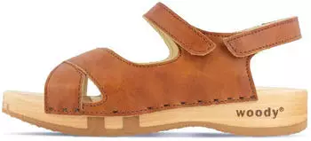 Woody Shoes Gloria / Nicole Women's Clog Sandal Lace-up Shoe braun/blau