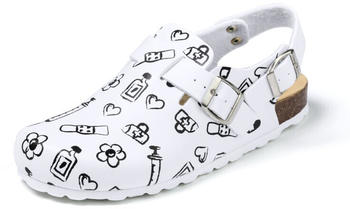 Clinic dress Damen-Clog Motiv Health Care in weiss/schwarz (113119-970)