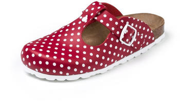 Clinic dress Damen-Clog Gepunktet Polka Dots rot/weiss (8553336)