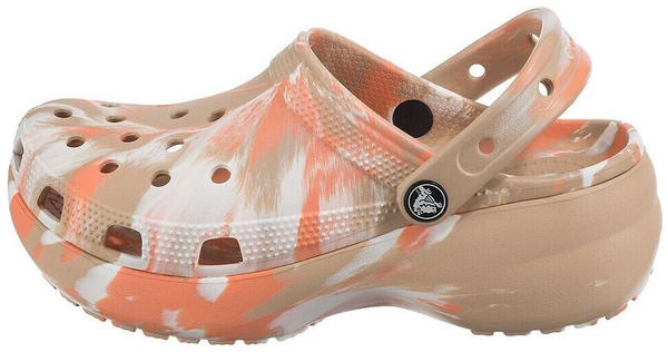 Crocs Women's Classic Platform Marbled Clog chai multi