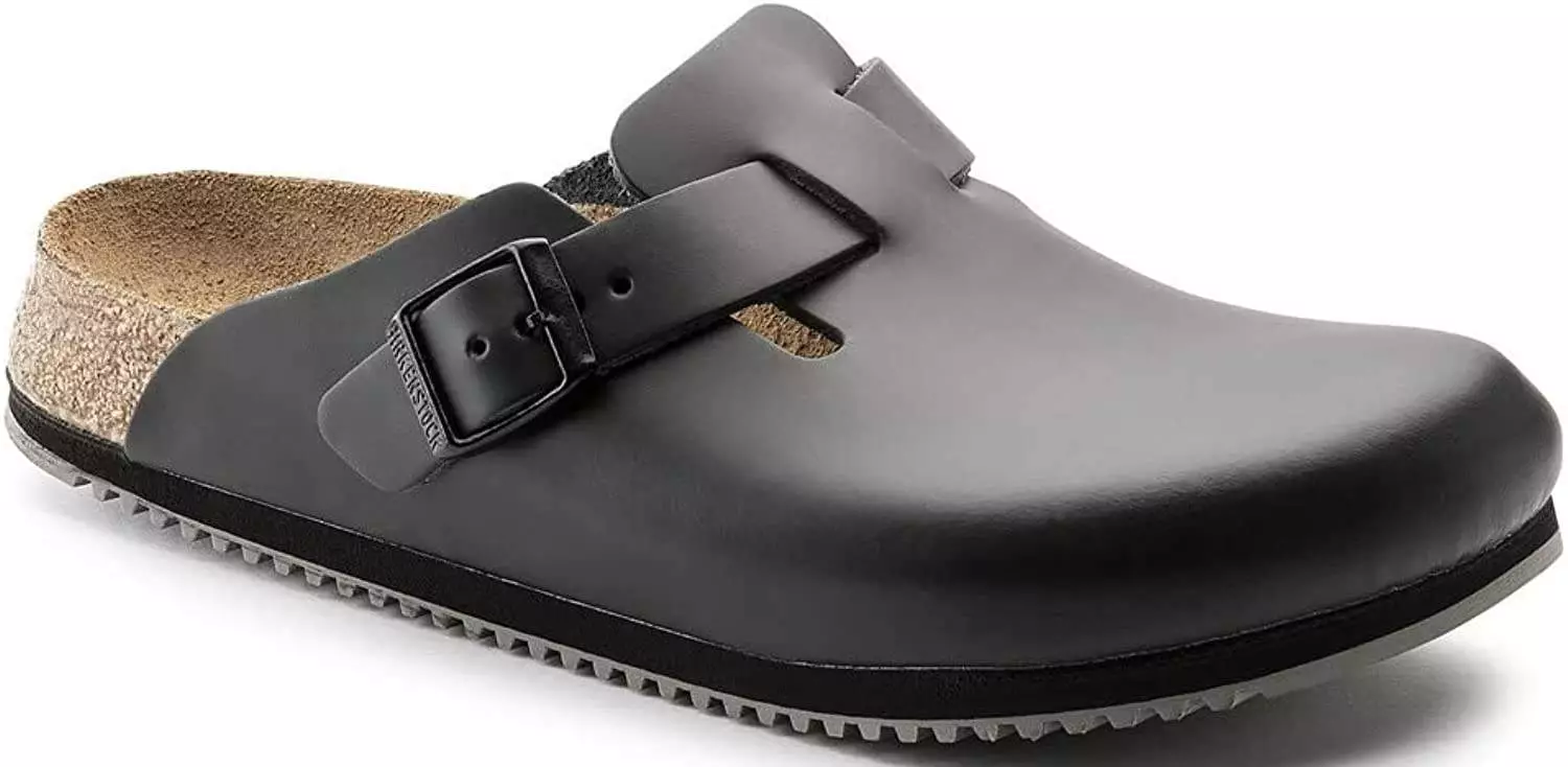 BIRKENSTOCK Boston Leder, Unisex-Erwachsene Clogs, Schwarz
