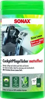 Sonax 4128000 CockpitPflegeT&uuml;cher Matteffect Green Lemon Box