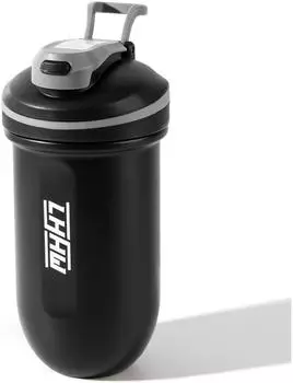 LuxusKollektion Force Black Protein Shaker, Edelstahl, 500ml, BPA-frei