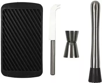 Cook Concept Mojito-Set 4-teilig, Edelstahl, silber und schwarz (KV7337)