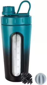 LuxusKollektion Protein Shaker Edelstahl 28oz mit Sichtfenster und 2 Kugeln