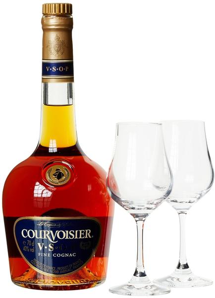 Courvoisier VSOP Geschenkbox mit 2 Gläsern 0,7l