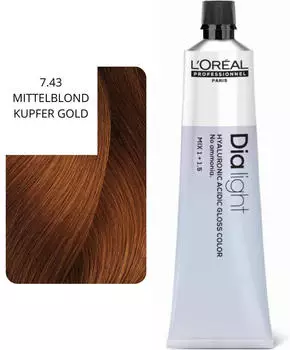 L'Or&eacute;al Professionnel Dialight 7.43 Mittelblond Kupfer Gold (60ml)