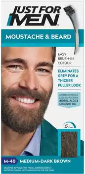 Just For Men Schnurrbart & Bart Brush-In Color Gel, mittelbraun-dunkel (M-40)