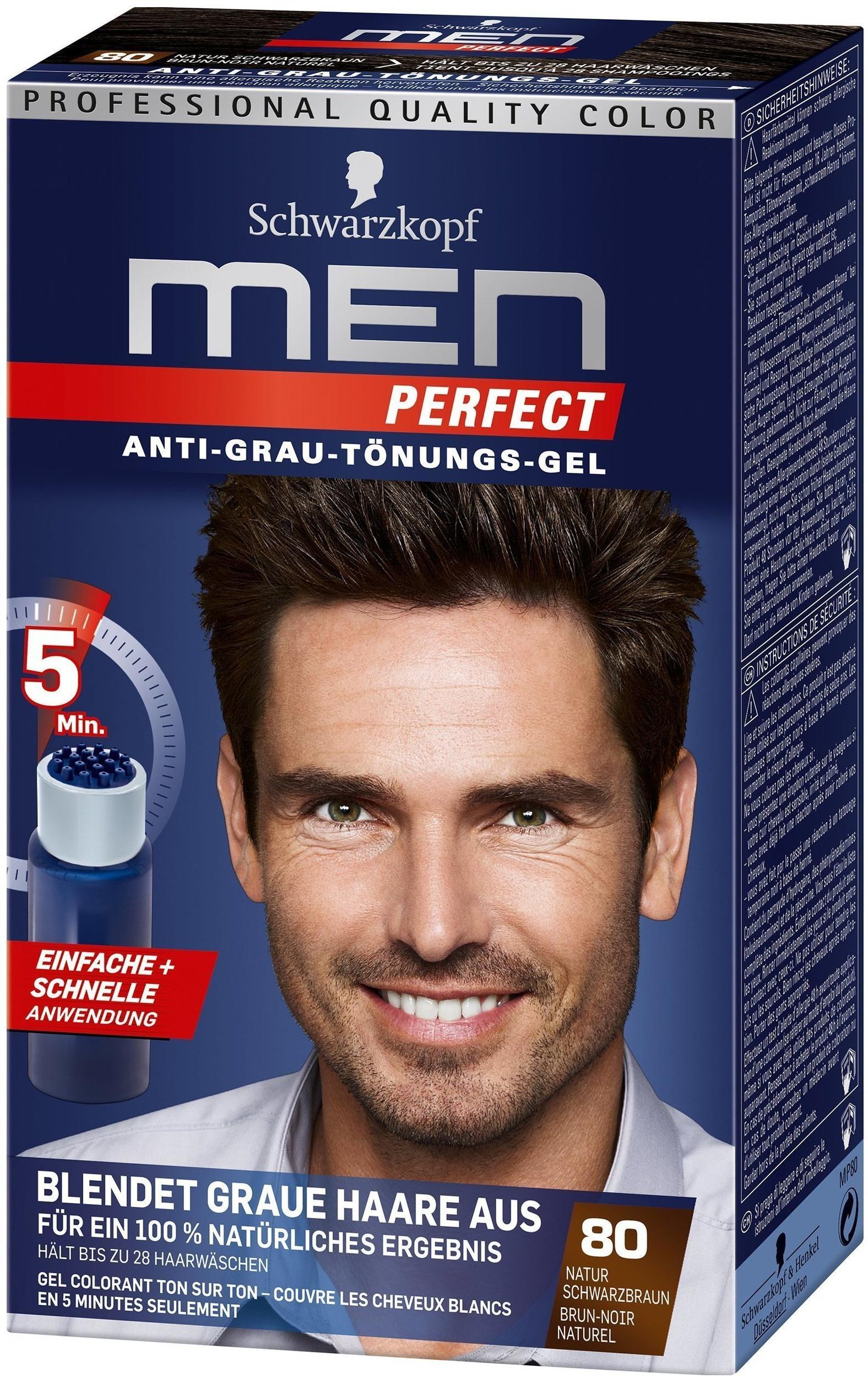 Men Perfect Schwarzkopf Men Perfect Anti-Grau Tönungs-Gel, 80 Natur ...