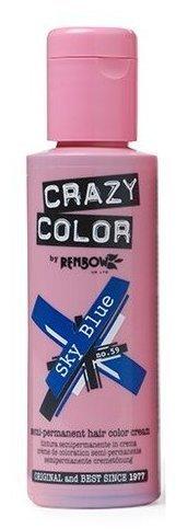 Crazy Color Semi-Permanent Hair Color Cream - Sky Blue (100 ml)