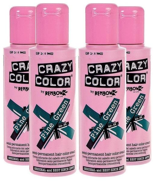 Crazy Color Semi-Permanent Hair Color Cream - Pine Green (100 ml)