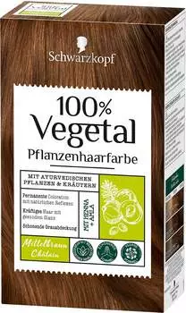 Schwarzkopf 100% Vegetal Pflanzenhaarfarbe Mittelbraun