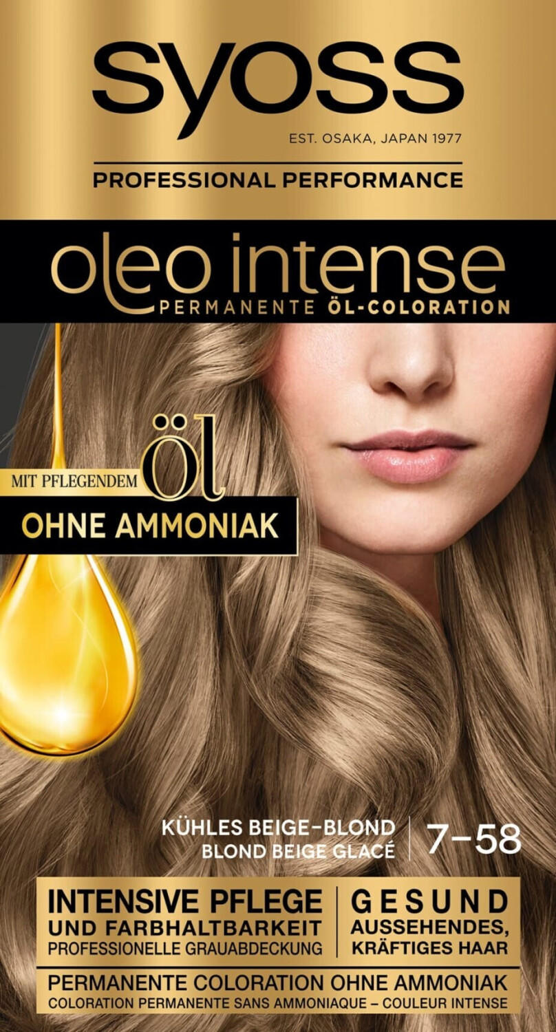 syoss Oleo Intense Öl-Coloration 7 - 58 kühles Beige-Blond Test TOP  Angebote ab 4,49 € (April 2023)