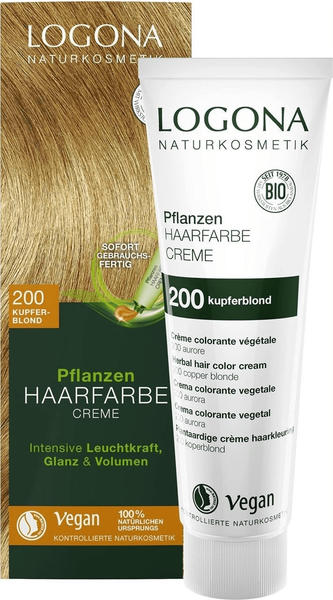 Logona Pflanzen Haarfarbe Creme 200 kupferblond (150ml) Erfahrungen 3.3/5  Sternen