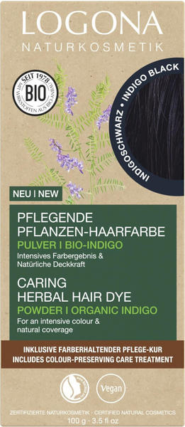Logona Pflegende Pflanzen-Haarfarbe Pulver Bio-Henna Indigo Schwarz (100g)