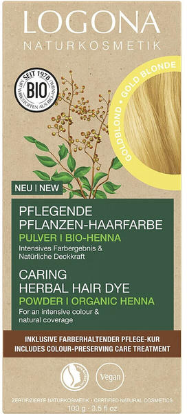 Logona Pflegende Pflanzen-Haarfarbe Pulver Bio-Henna goldblond (100g)