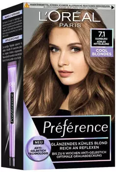 L'Oréal Paris Préférence Haarfarbe 7.1 Kühles Mittelblond