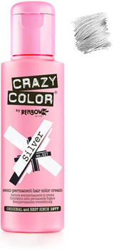 Crazy Color Semi-Permanent Hair Color Cream (100 ml) Silver