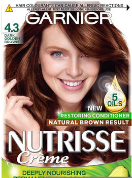 Garnier Nutrisse Permanent Hair Dye 4.3 Dark Golden Brown