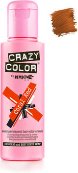 Crazy Color Semi-Permanent Hair Color Cream (100 ml) Coral Red