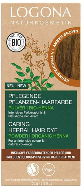 Logona Pflegende Pflanzen-Haarfarbe Pulver Bio-Henna Bernsteinbraun (100g)