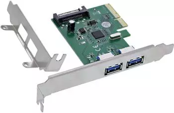 InLine Schnittstellenkarte 2x USB-A 3.2 Gen. 2 10Gb/s PCIe x4 SATA (76666N)