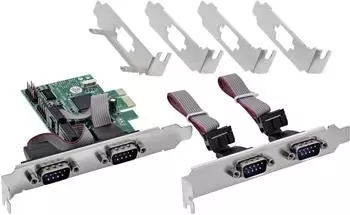 InLine PCIe Serial Karte 4-Port RS-232, D-Sub 9, Low-Profile (76619E)