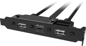 Akasa Internes USB 3.1 Gen 1 Adapterkabel Dual USB 2.0 Type-A zu Type-C (AK-CBUB53-40BK)