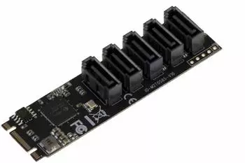 Kalea Informatique M.2 (M2 NGFF) PCIe M / B+M Key Controller-Karte 5-Port SATA 6Gbps (JMB585)