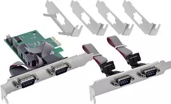 InLine PCIe x1 Schnittstellenkarte 4x RS-232 Low Profile (76623E)