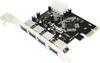 Logilink PC0057 PCI Express 3.0 Schnittstellenkarte PCIe Karte 4 x USB 3.0 High Speed