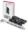 AXAGON PCEA-PSN PCIe-Adapter, 4X EXT. USB-3.0-Ports, VIA Labs VL805 Chipsatz