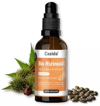 Casida Bio Rizinusöl kaltgepresst für Haut, Haare & Wimpern 50 ml