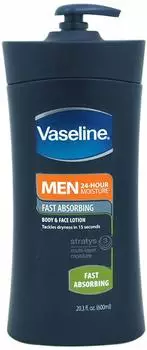 Vaseline Men Lotion Body & Face 24.5 Oz.