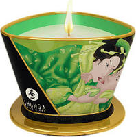 Shunga Massagekerze mit Gr&uuml;ntee-Duft 170 ml f&uuml;r warme Partnermassage...