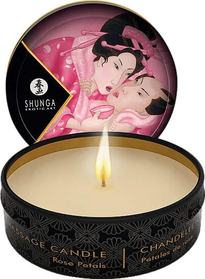 Shunga Mini Massage Candle Rose Petals (30g)