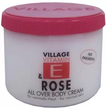Village Vitamin E Bodycream Rose (500ml)