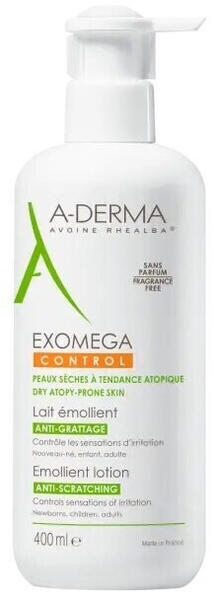 A-Derma Exomega Control Weichmachende Milch für trockene und atopische Haut 400 ml