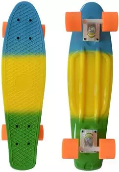 MUWO Cruiser Penny Board Mini Skateboard, gelb, 55cm, PU-Räder