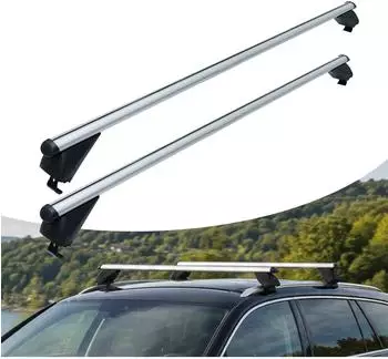 Relaxdays Dachträger Aluminium geschlossene Reling 124cm, 180kg, silber