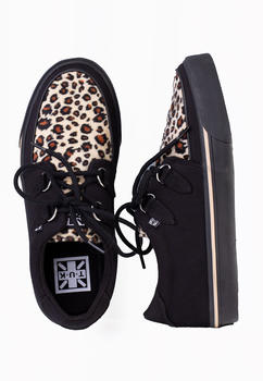 T.U.K. Creeper Black Leopard Canvas Upper Girl Schuhe