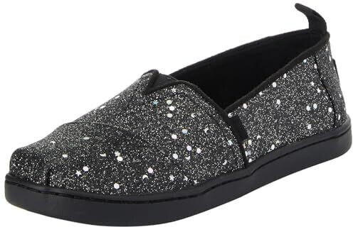 TOMS Shoes Youth Girl's Classic Alpargata Espadrille Loafer Flat schwarz Cosmic Glitter