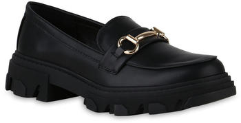 VAN HILL Loafers Blockabsatz Profilsohle trendy Schuhe 215705 schwarz